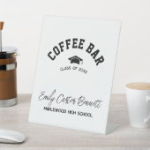 Elegant Black and White Graduation Coffee Bar 台座サイン (インサイチュ)