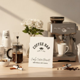 Elegant Black and White Graduation Coffee Bar 台座サイン