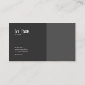 Elegant Black and White Line Art Foliage 名刺 (裏面)