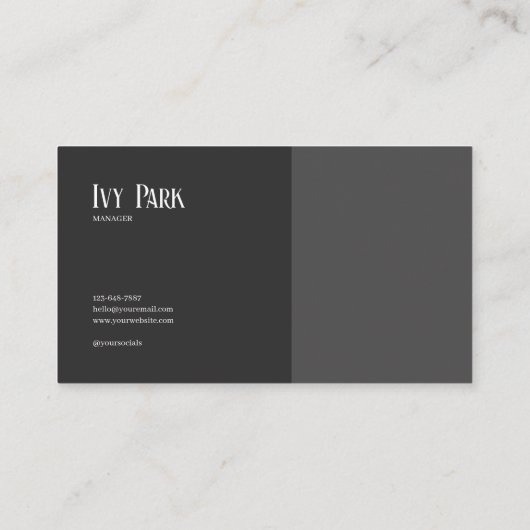 Elegant Black and White Line Art Foliage 名刺 (裏面)