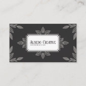 Elegant Black and White Line Art Foliage 名刺 (正面)