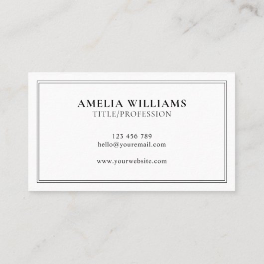 Elegant Black and White Minimalist Professional 名刺 (裏面)