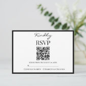 Elegant Black and White Minimalist Wedding 出欠カード (スタンド正面)