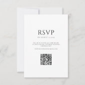 Elegant Black and White Modern Minimalist Wedding 出欠カード (正面)