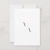 Elegant Black and White Modern Minimalist Wedding 出欠カード (裏面)
