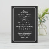 Elegant Black and White Modern Wedding Invitation シーズンカード (スタンド正面)