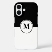 Elegant Black and White Monogram iPhone Case Case-Mate iPhoneケース (裏面)