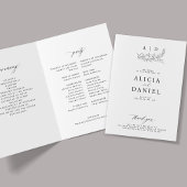 Elegant black and white monogram wedding  プログラム
