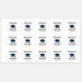 Elegant Black and White Personalized Graduation La ラベル (シート)