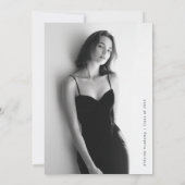 Elegant Black and white photo Graduation 招待状 (裏面)