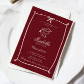 Elegant Black and white photo Graduation 招待状