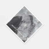 Elegant Black And White Photo Wedding スタンダードランチョンナプキン (角)