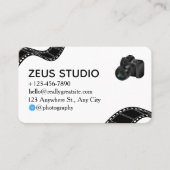 Elegant Black and White Photography Visiting Card 名刺 (正面)