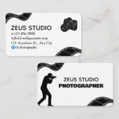 Elegant Black and White Photography Visiting Card 名刺 (正面/裏面)