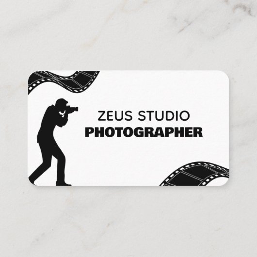 Elegant Black and White Photography Visiting Card 名刺 (裏面)