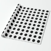 Elegant Black and White Polka Dots Pattern ラッピングペーパー (アンロールド)