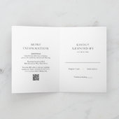 Elegant Black and White QR Code Classic Wedding 招待状 (内部)