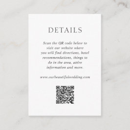 Elegant Black and White QR Code Modern Wedding エンクロージャーカード