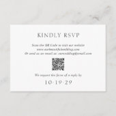 Elegant Black and White QR Code Modern Wedding 出欠カード (正面)