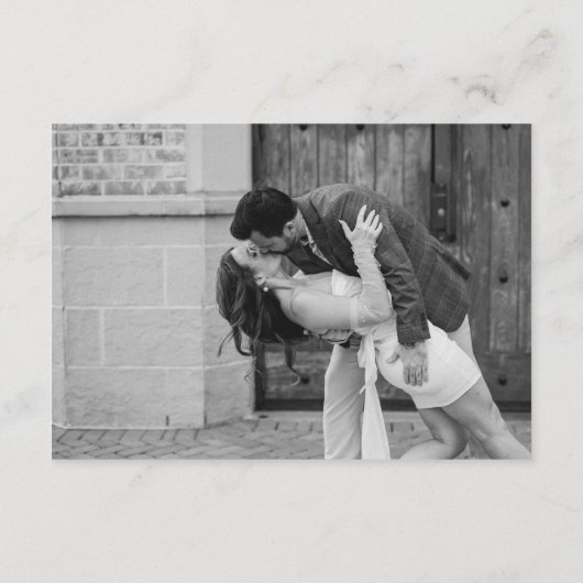 Elegant Black and White QR Code Modern Wedding 出欠カード (裏面)