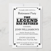Elegant Black and White Retirement party 招待状 (正面)