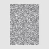 Elegant Black and White Roses Chic Floral Pattern  薄葉紙 (正面)