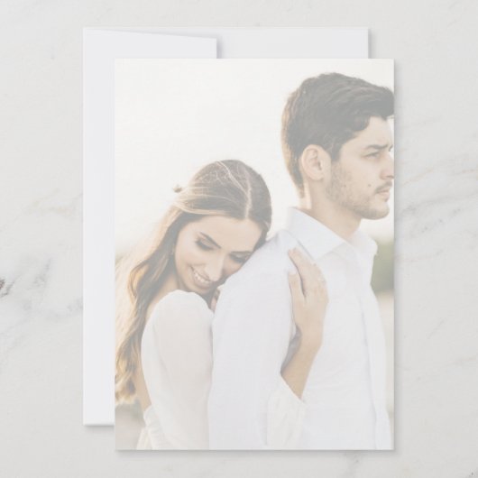 Elegant Black and White Script 2 Photo Wedding 招待状 (裏面)