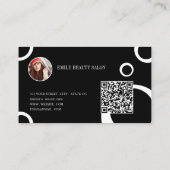 Elegant black and white script custom 2photo 名刺 (裏面)