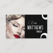 Elegant black and white script custom 2photo 名刺 (正面)