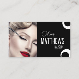 Elegant black and white script custom 2photo 名刺