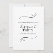 Elegant Black and White Script Engagement Party 招待状 (裏面)