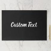 Elegant Black and White Script Text Paper Placemat ペーパーパッド (インサイチュ)
