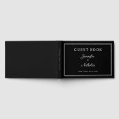 Elegant Black And White Script Wedding ゲストブック (全面)