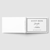 Elegant Black And White Script Wedding ゲストブック (全面)