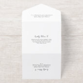 Elegant Black and White Simple Modern Wedding オールインワン招待状 (外側)