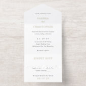 Elegant Black and White Simple Modern Wedding オールインワン招待状 (内側)