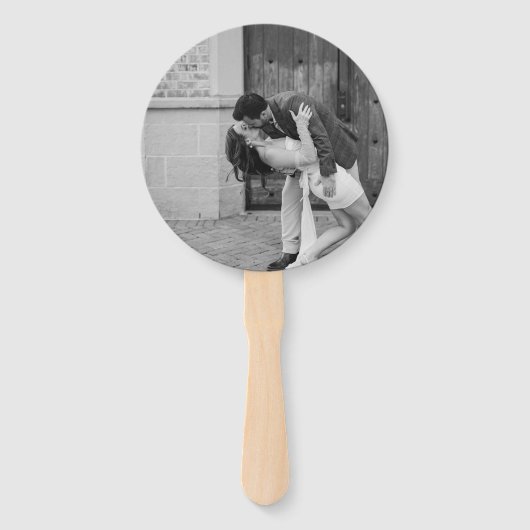 Elegant Black and White Simple Modern Wedding ハンドファン (裏面)