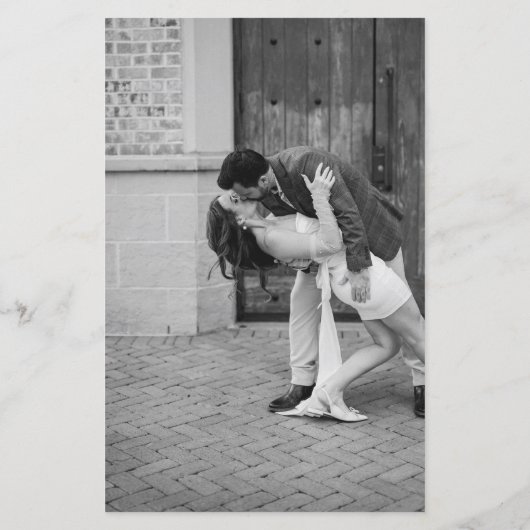 Elegant Black and White Simple Modern Wedding Menu (裏面)