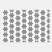 Elegant Black and White Snowflake ラッピングペーパーシート (正面3)