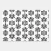 Elegant Black and White Snowflake ラッピングペーパーシート (正面2)