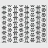 Elegant Black and White Snowflake Wrapping Paper ラッピングペーパー (フラット)