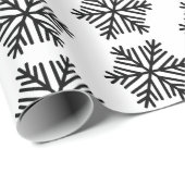 Elegant Black and White Snowflake Wrapping Paper ラッピングペーパー (ロールコーナー)
