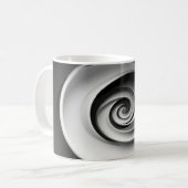 Elegant Black and White Spiral Abstract Design コーヒーマグカップ (正面左)