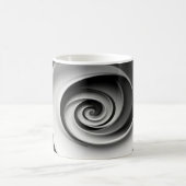 Elegant Black and White Spiral Abstract Design コーヒーマグカップ (中央)