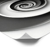 Elegant Black and White Spiral Abstract Design,  ポスター (角)