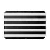 Elegant Black and White Stripe Bathroom Mat バスマット (正面)