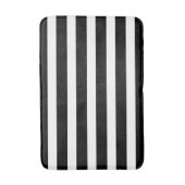 Elegant Black and White Stripe Bathroom Mat バスマット (正面縦)