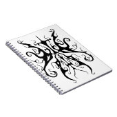Elegant Black and White Tribal Mask Abstract ノートブック (右側)