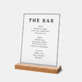 Elegant Black and White Typographic Bar Menu アクリルサイン (傾斜)