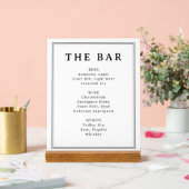 Elegant Black and White Typographic Bar Menu アクリルサイン (ウェディング)
